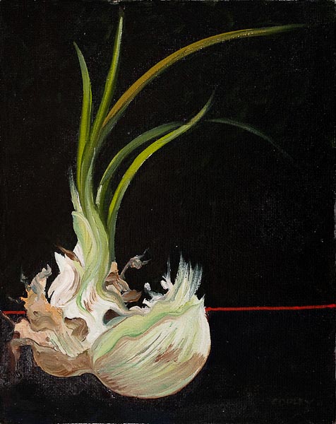 painting of a sprouting onion