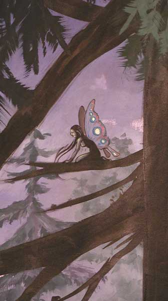 closeup of a faerie in the faerie forest