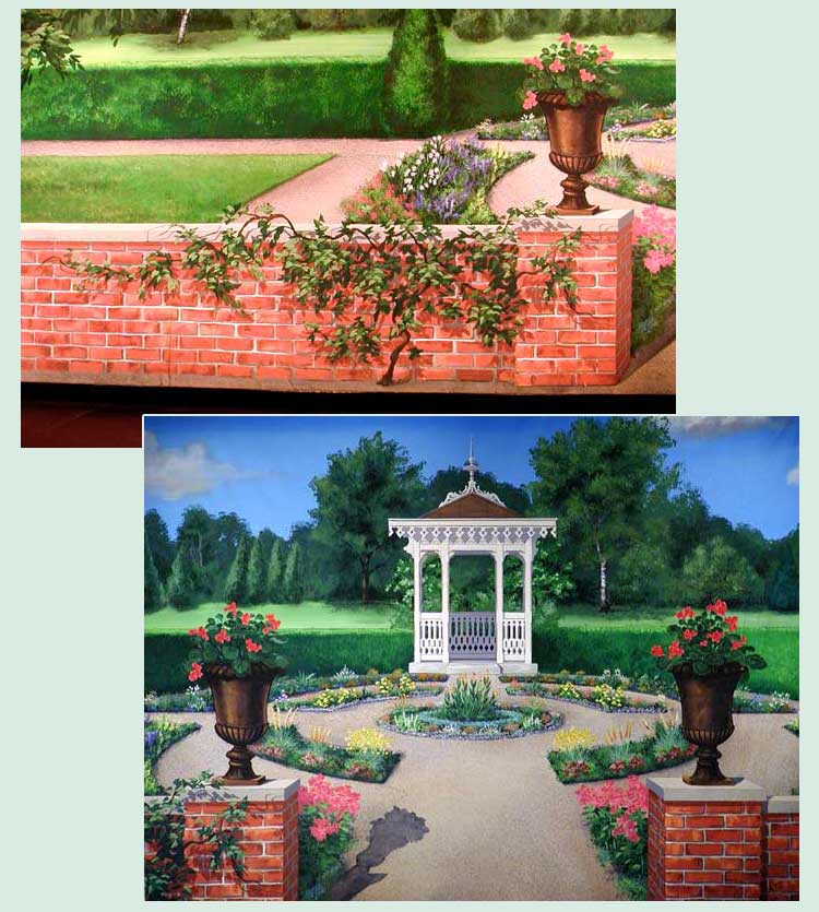 closeups of the garden wall mural