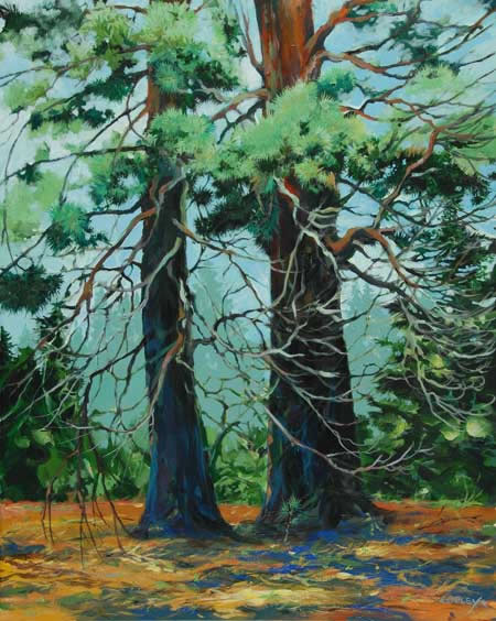 paiinting of trees in Vogler Park