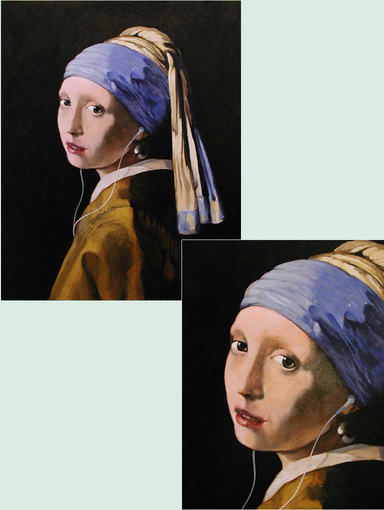 girl with an ipod with a closeup view included